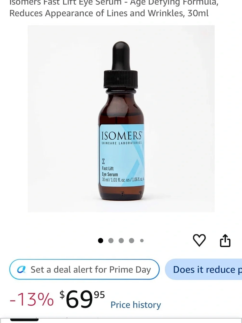 Isomers Duo Eye Treatment - Fast Lift Serum & Eye Peel Exfoliate & Renew 1 oz ea